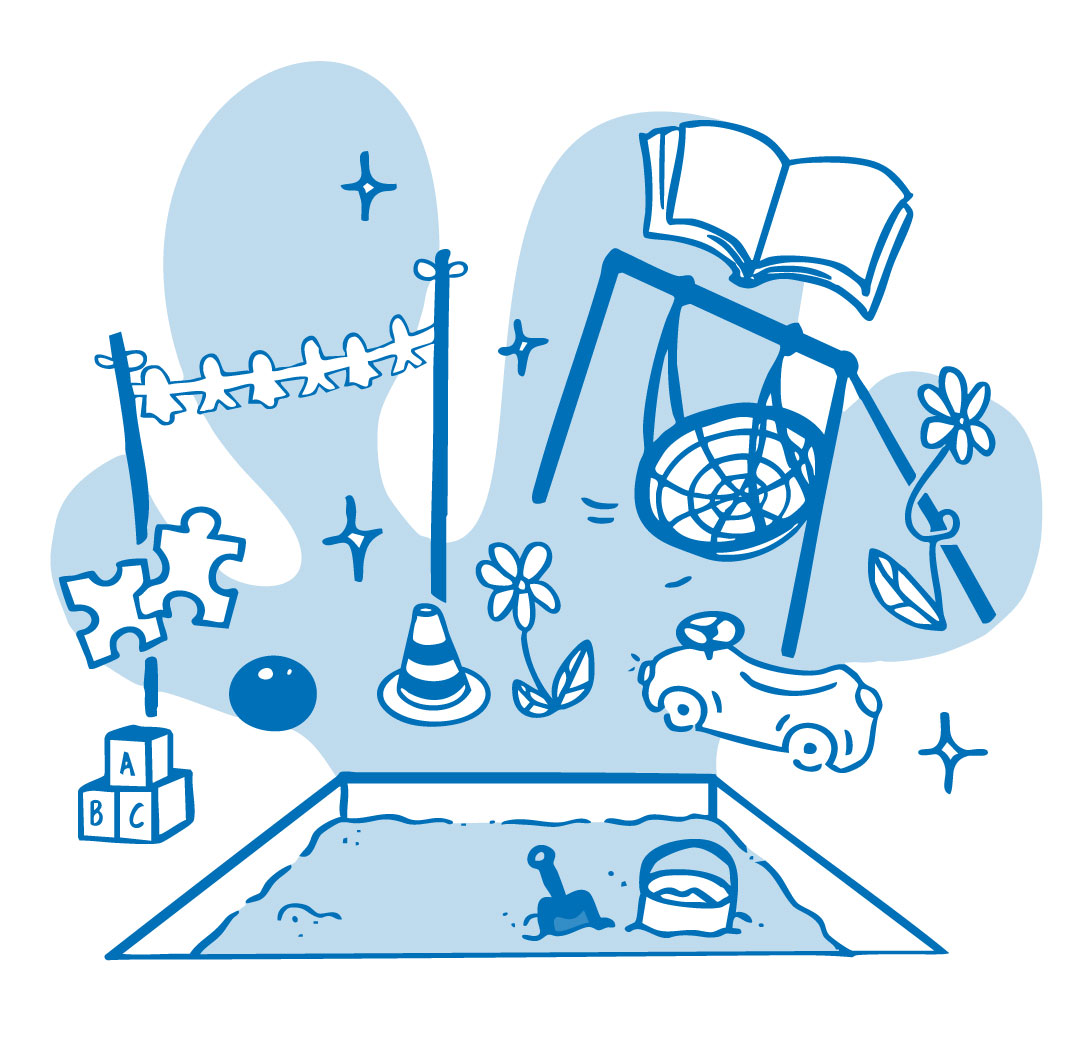 Illustration von Kinderspielzeug