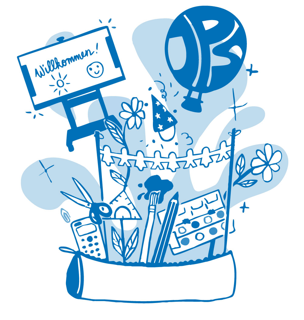 Illustration von Schulmäppchen