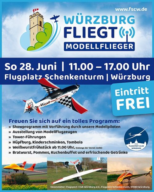 Flyer des Modellflugtags am Schenkenturm 28 Juni 2026