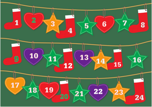 Adventskalender gemalt. Quelle: Pixabay.